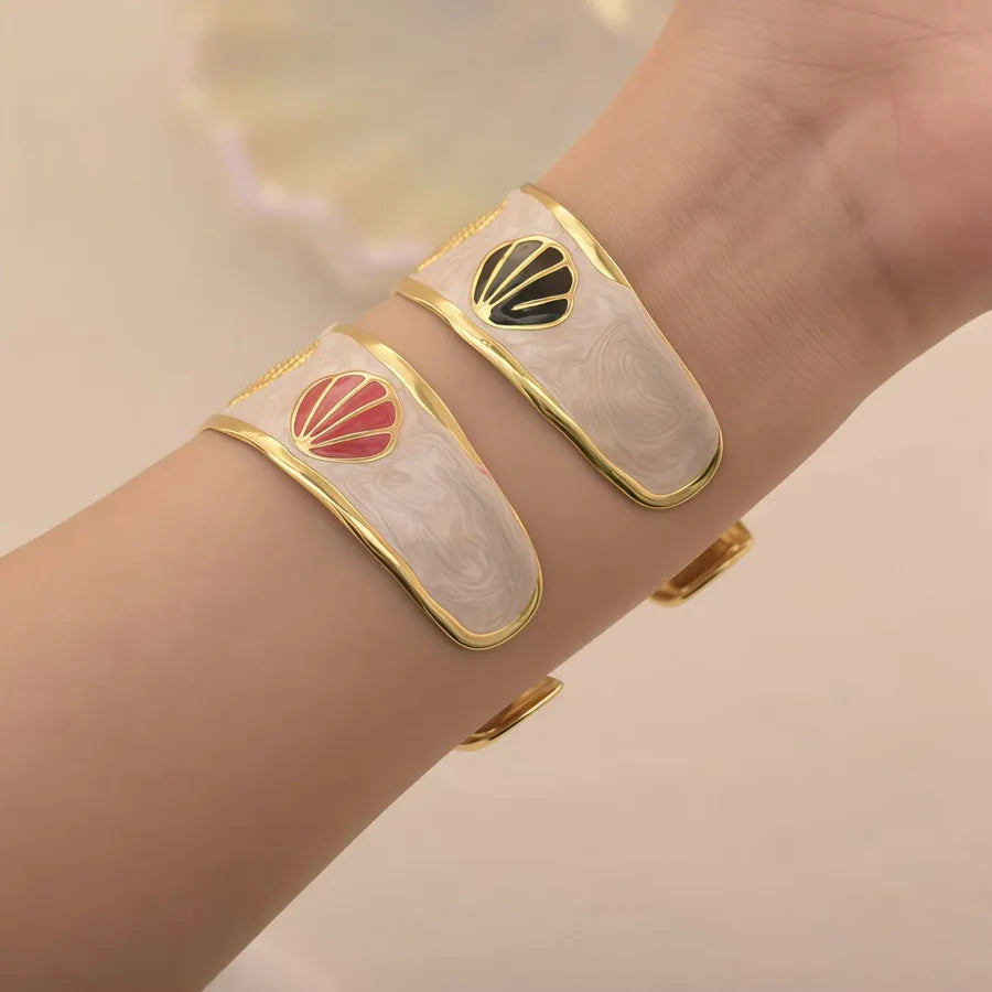 Gold-Plated Conch & Scallop Stainless Steel Bracelet