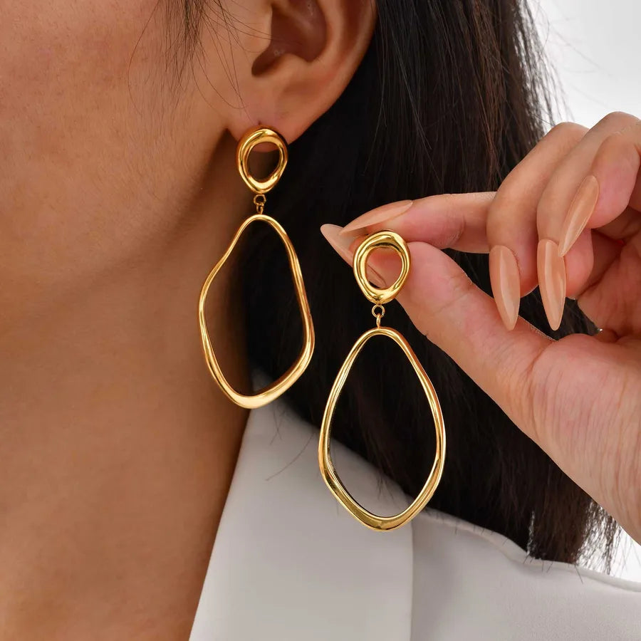 Women's 18K Gold Geometric Stainless Steel Earrings