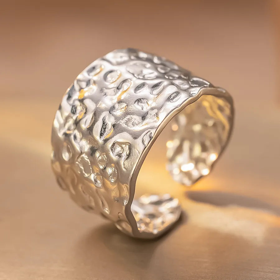 Geometric Titanium Steel Couple Ring K202 Steel Color Ring Open