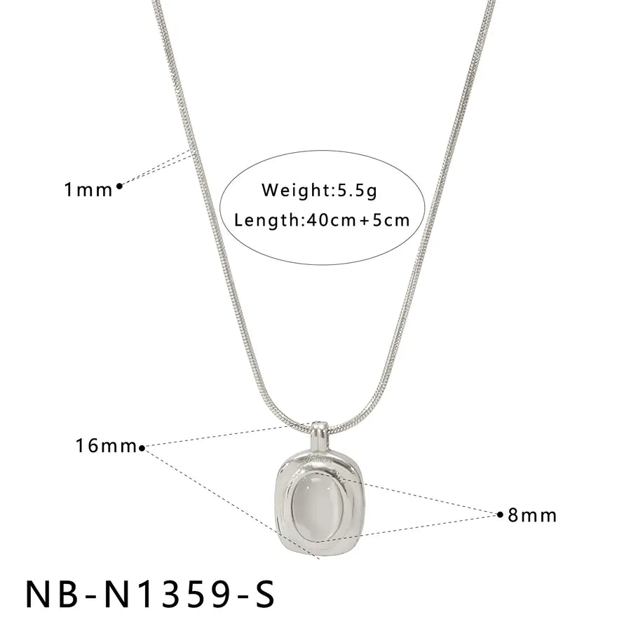 Gold Geometric Pendant Necklace with Shell & Zircon NB-N1359-S