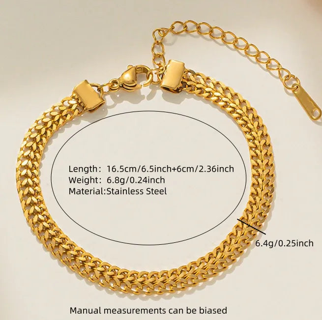Gold Minimalist Chain Bracelet for Women