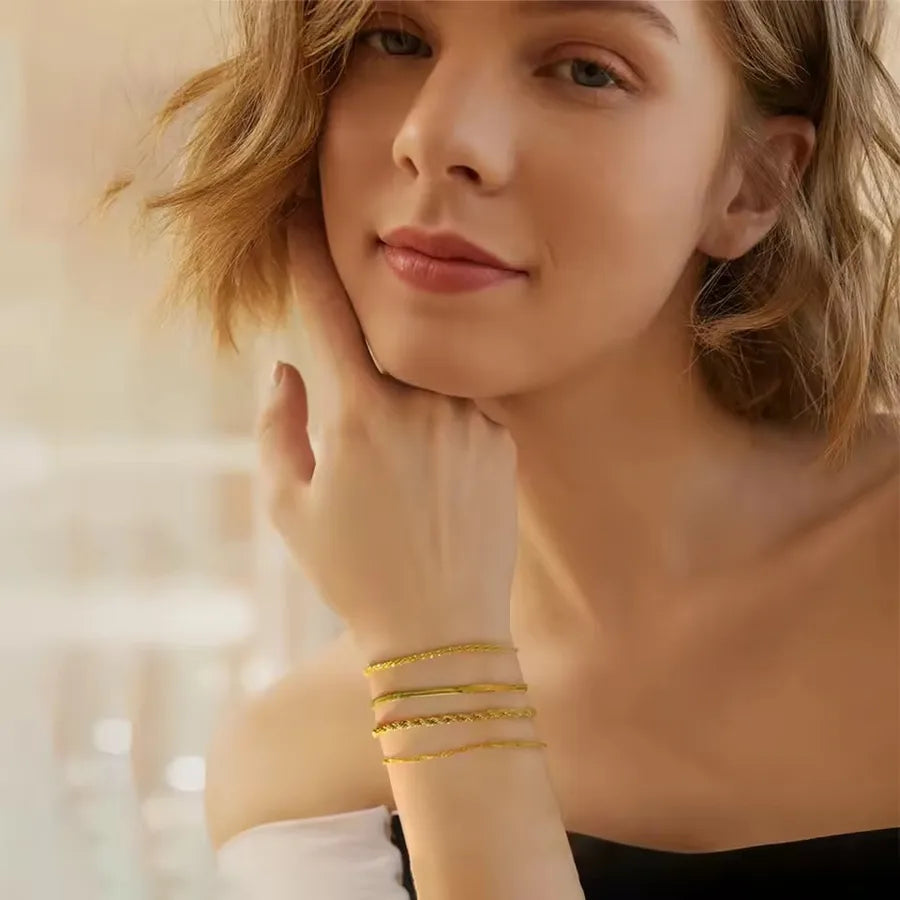 Gold Stainless Steel Cuban Link Bracelet