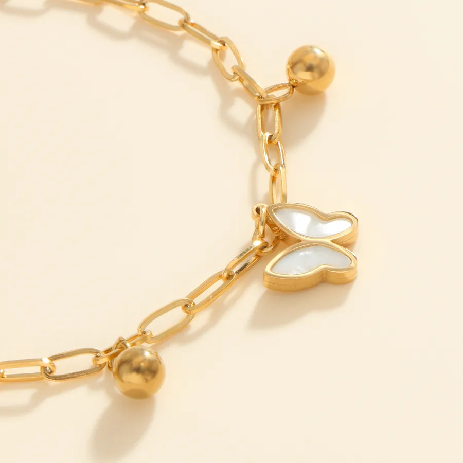 18K Gold Plated Butterfly Bead Bracelet