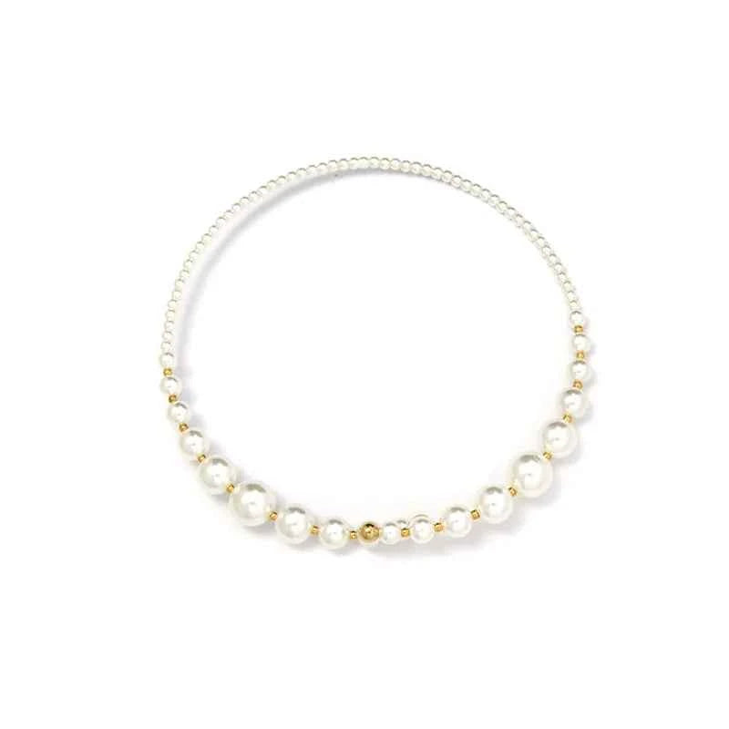 18K Gold Plated Pearl Choker Necklace