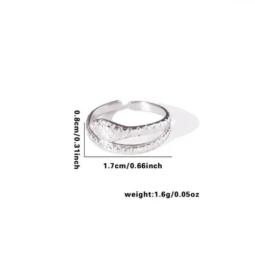 Titanium Steel Fish Tail Ring for Women Adjustable Opening TYR0374