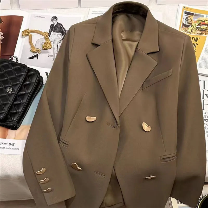 Black Double-Breasted Women's Blazer