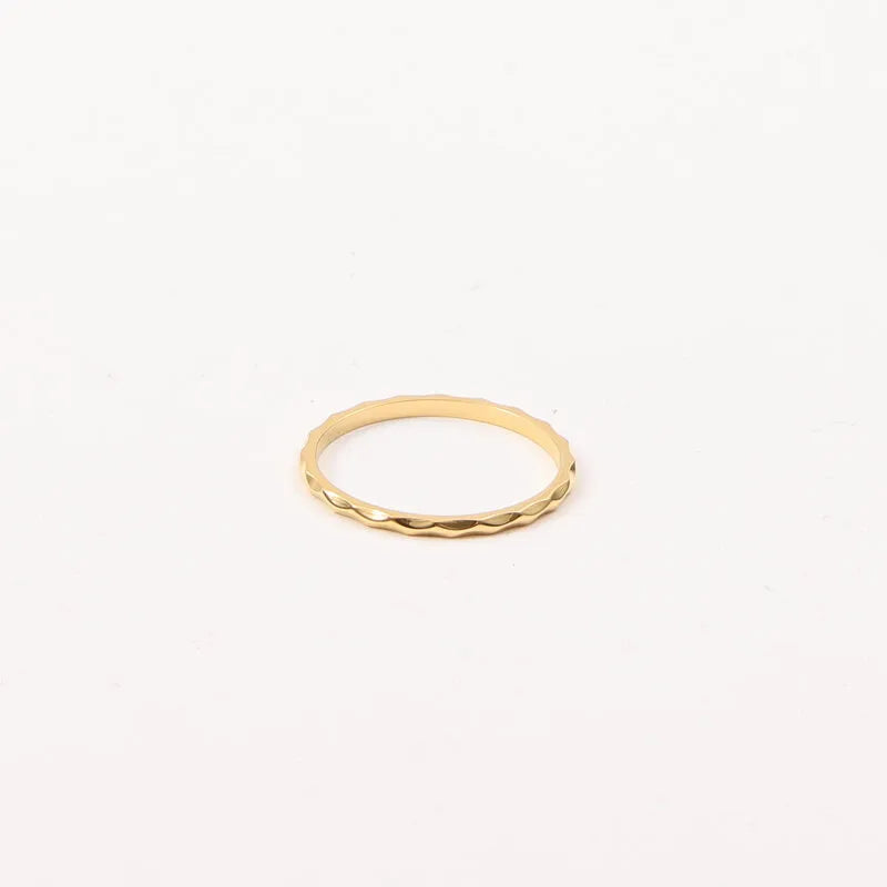 18K Gold Plated Geometric Titanium Steel Ring