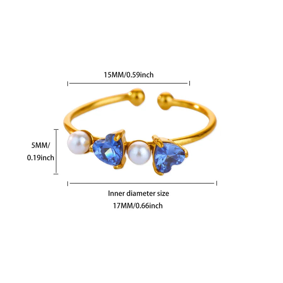 18K Gold Plated Pink Zircon Adjustable Ring 7