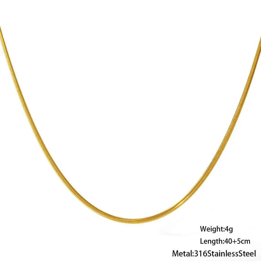 Gold Plated Stainless Steel Unisex Chain Necklace