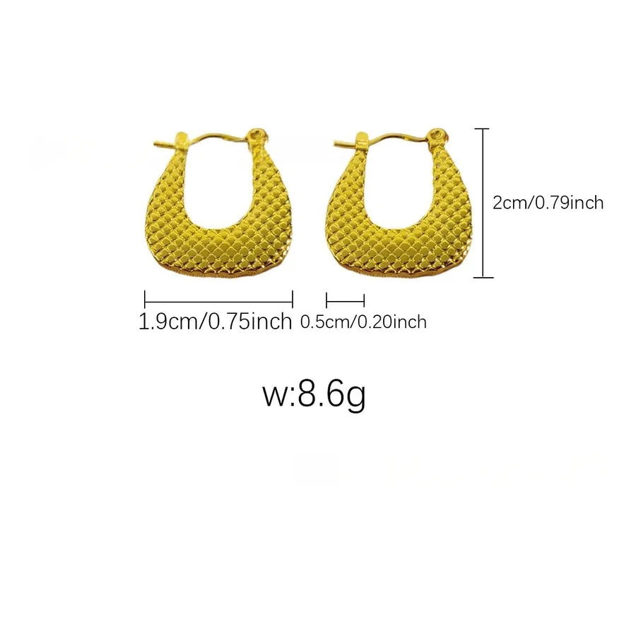 Elegant Gold Titanium Steel Hoop Earrings