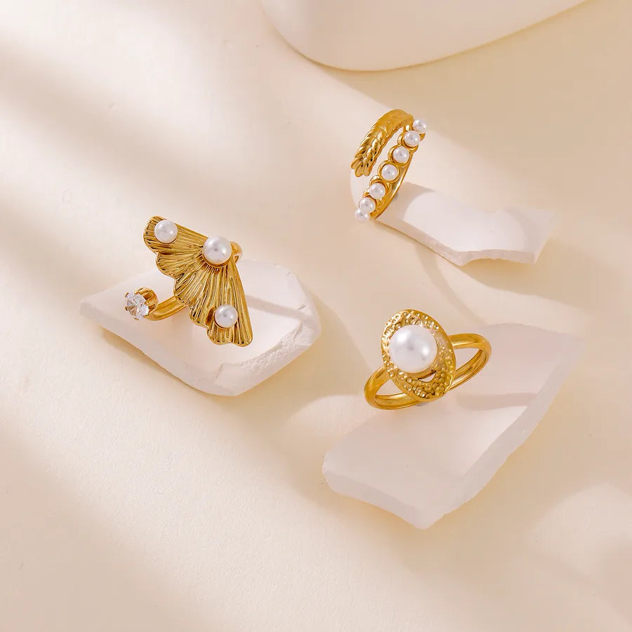 18K Gold Geometric Titanium Steel Ring