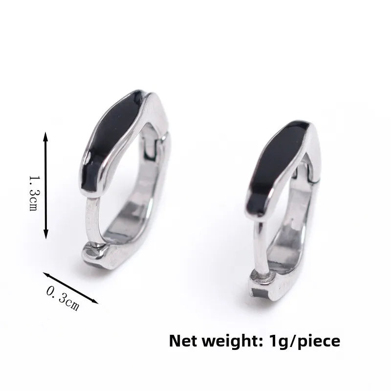 Men's Geometric Stainless Steel Stud Earrings
