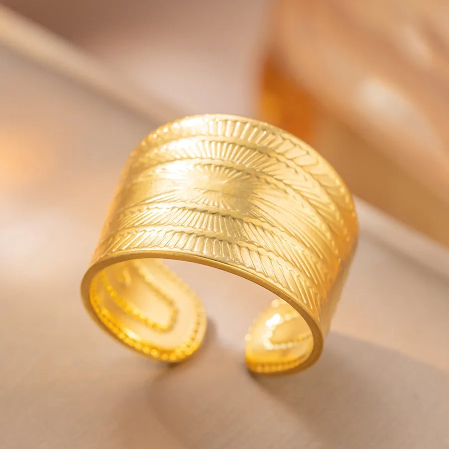 Adjustable Titanium Steel Fashion Ring K87 Gold Ring Adjustable