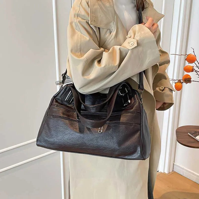 Studded PU Leather Shoulder Bag – Large Capacity - Smiling Maria - Everything For Women