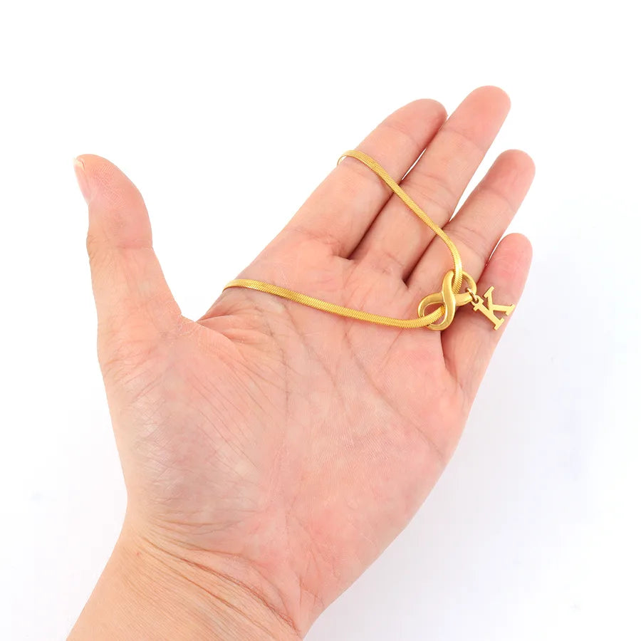 18K Gold Plated Infinity Letter Pendant Necklace