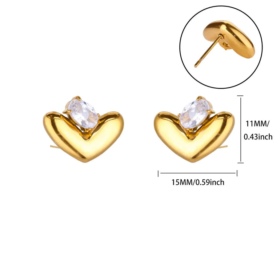 Colorful Pearl & Zircon Stud Earrings – 18K Gold 7