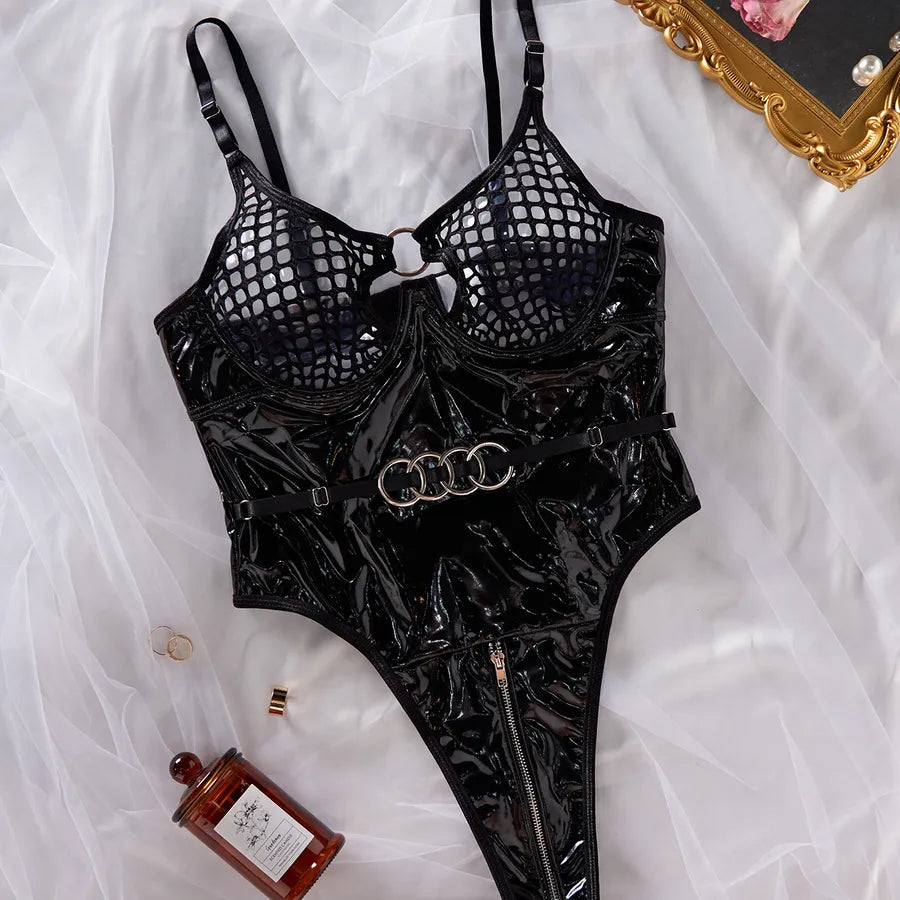 Women's Sexy Solid Color Lingerie Set Black