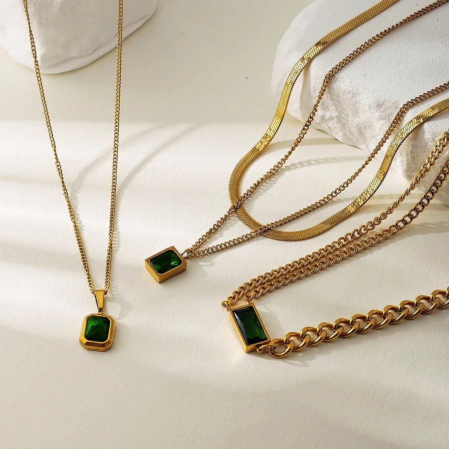 18K Gold PVD Geometric Stainless Steel Necklace