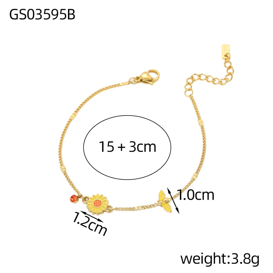 Elegant Gold-Plated Titanium Bracelet Stack GS03595B