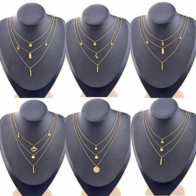 Gold Plated Stainless Steel Pendant Necklace