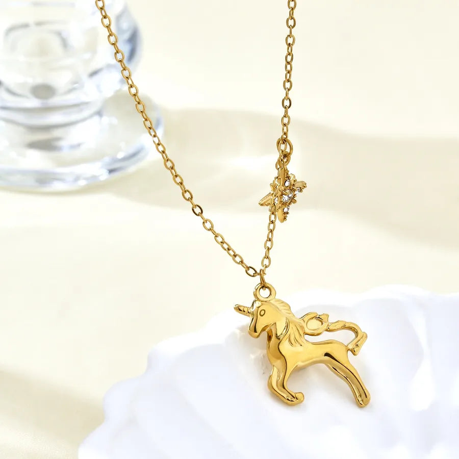 Elegant Gold-Plated Animal Pendant Necklace