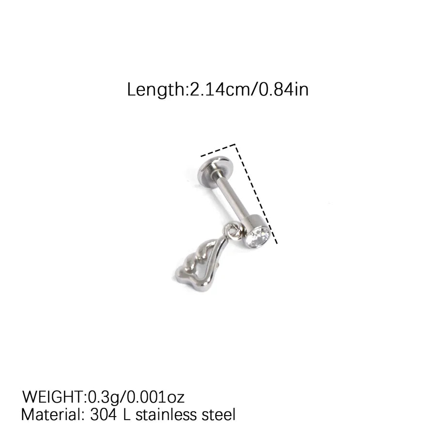 Stainless Steel Dragonfly & Palm Cartilage Earring