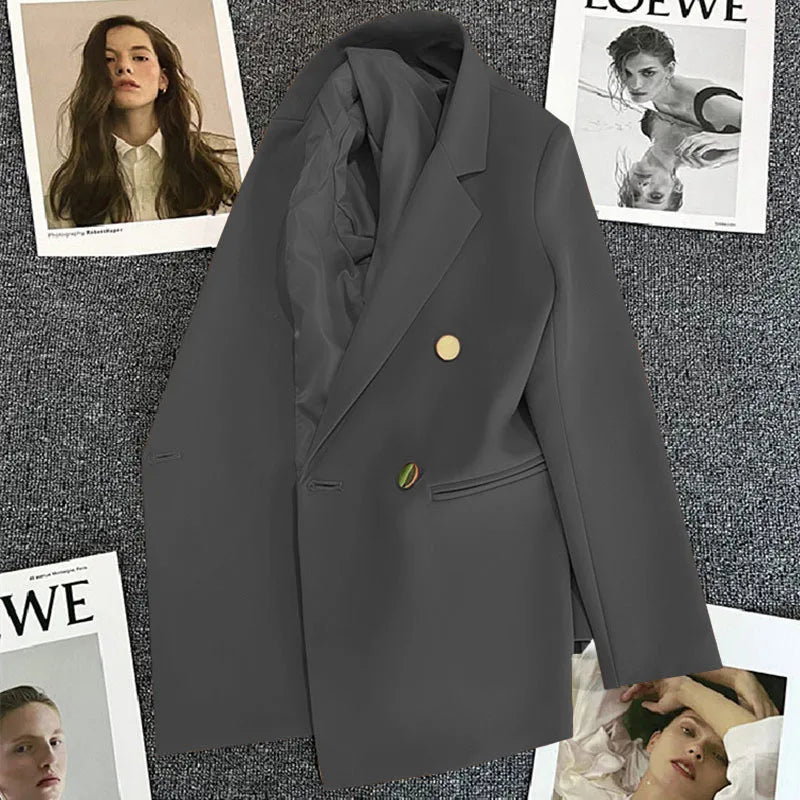 Candy Green Women's Blazer – Spring/Autumn Style Dark Gray
