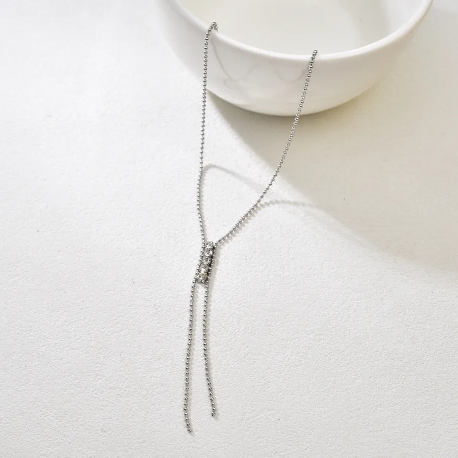 18K Gold Plated Claw Diamond Y Necklace