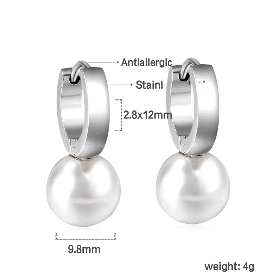 18K Gold Plated Geometric Pearl Earrings EA57640AS