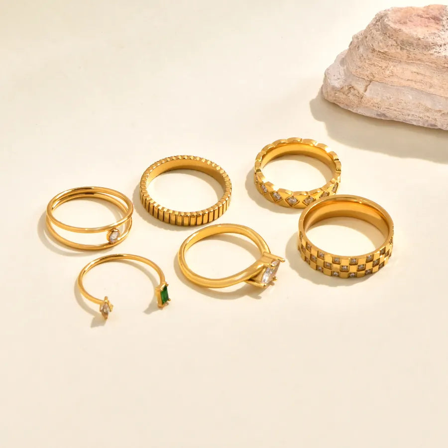 18K Gold Plated Double Layer Zircon Ring