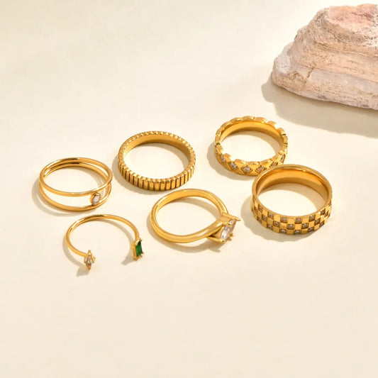 18K Gold Plated Double Layer Zircon Ring