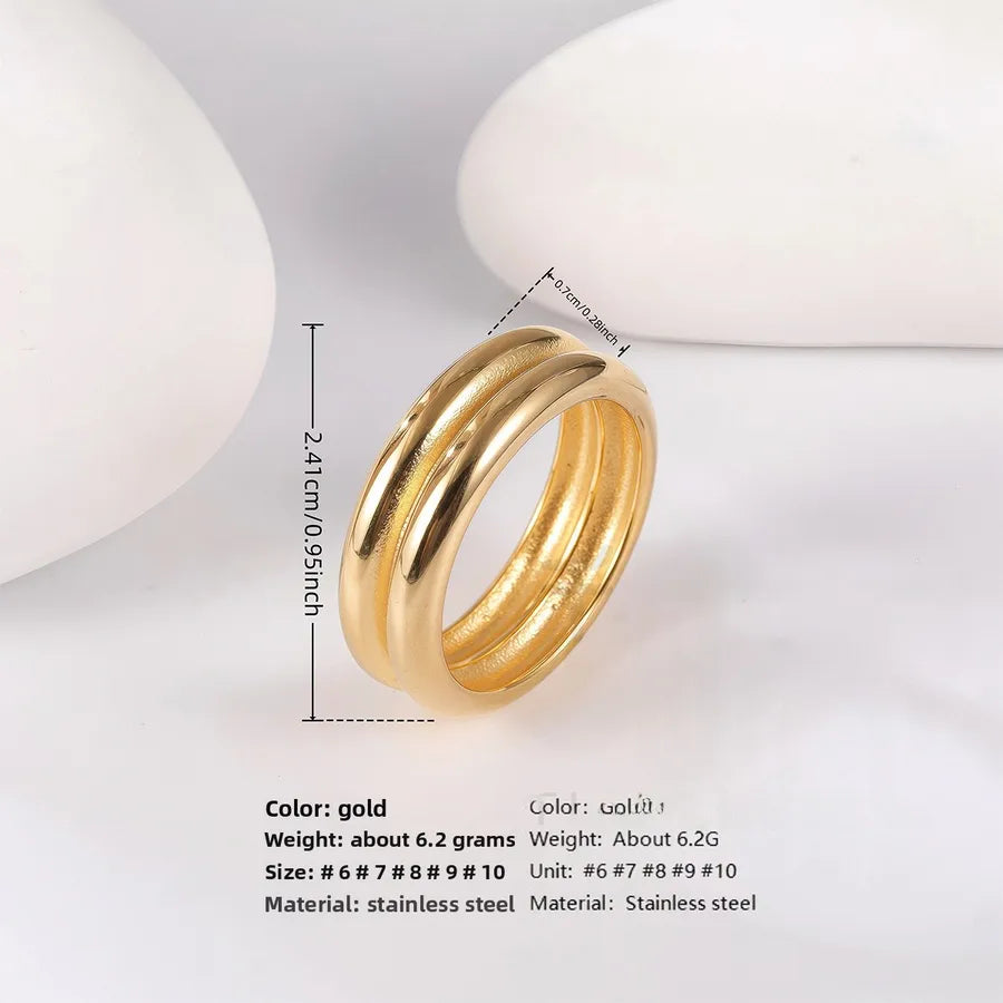 Minimalist Floral Open Ring for Women 03 Gold Double Ring Ring 515