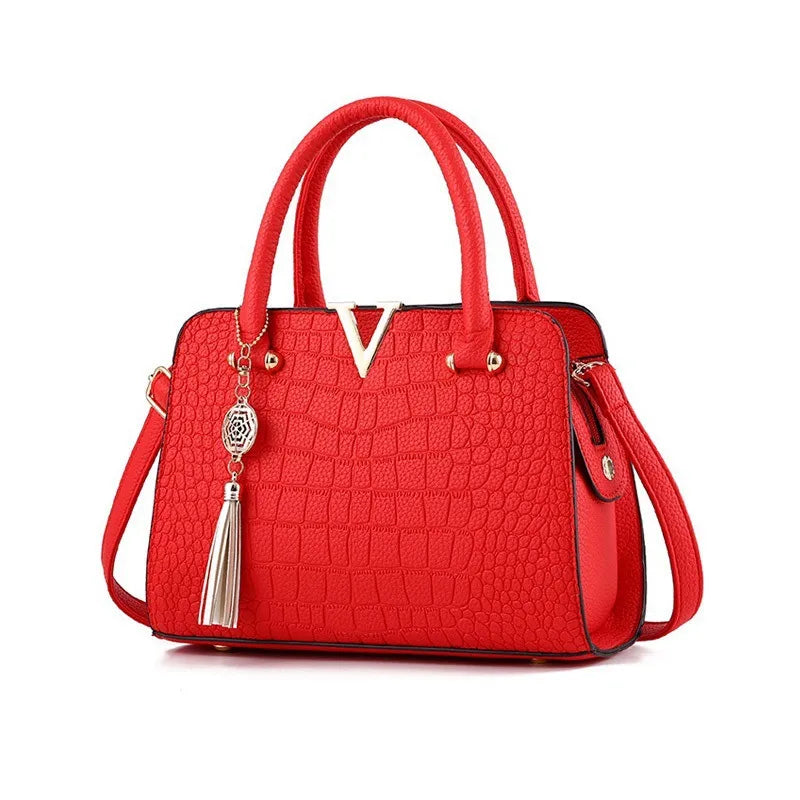 Women's Snake Pattern Crossbody Shoulder Bag Red