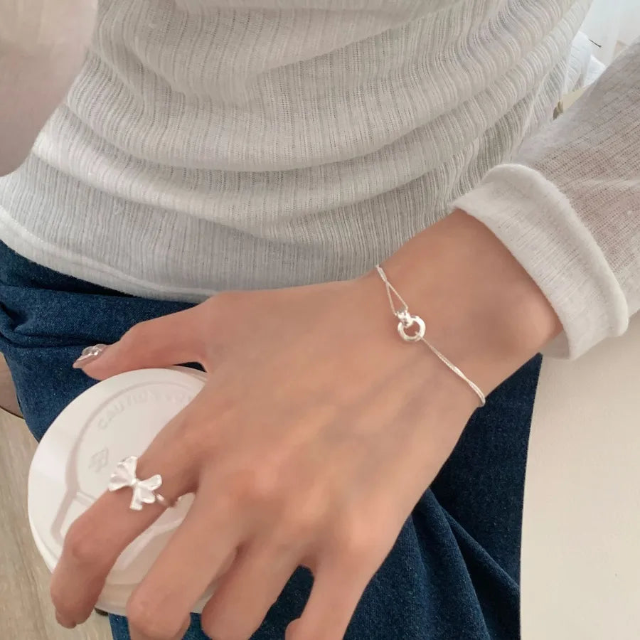 Sterling Silver Double Ring Bracelet