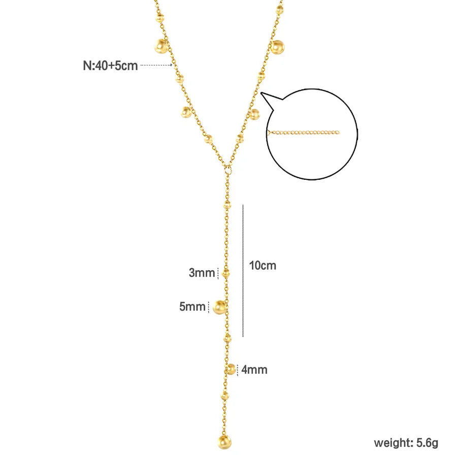 Gold Plated Geometric Tassel Y-Necklace NE2G0001G