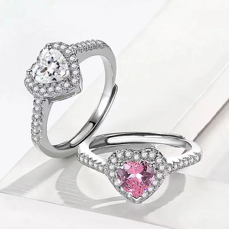 Elegant Heart-Shaped Open Ring for Women