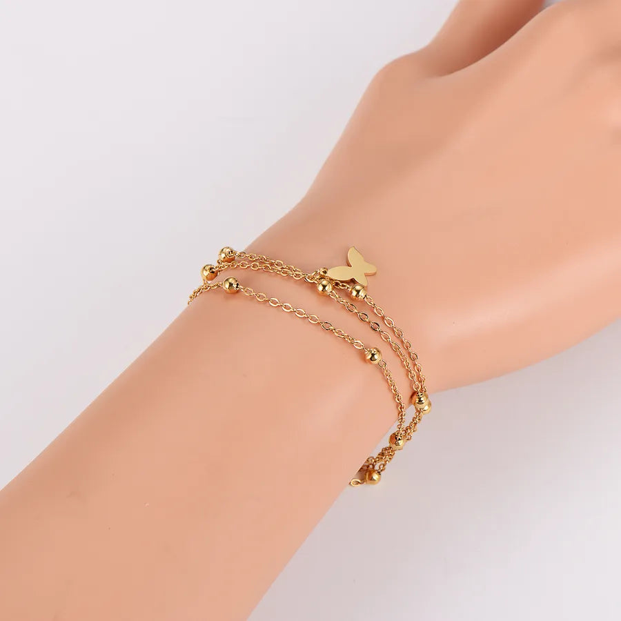 18K Gold Butterfly Stainless Steel Bracelet