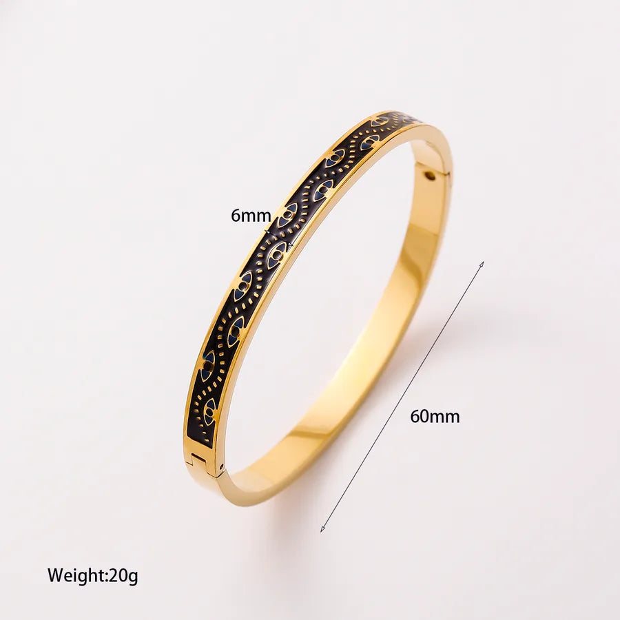 Minimalist Titanium Steel Bracelet with Diamond Inlay YM 4182