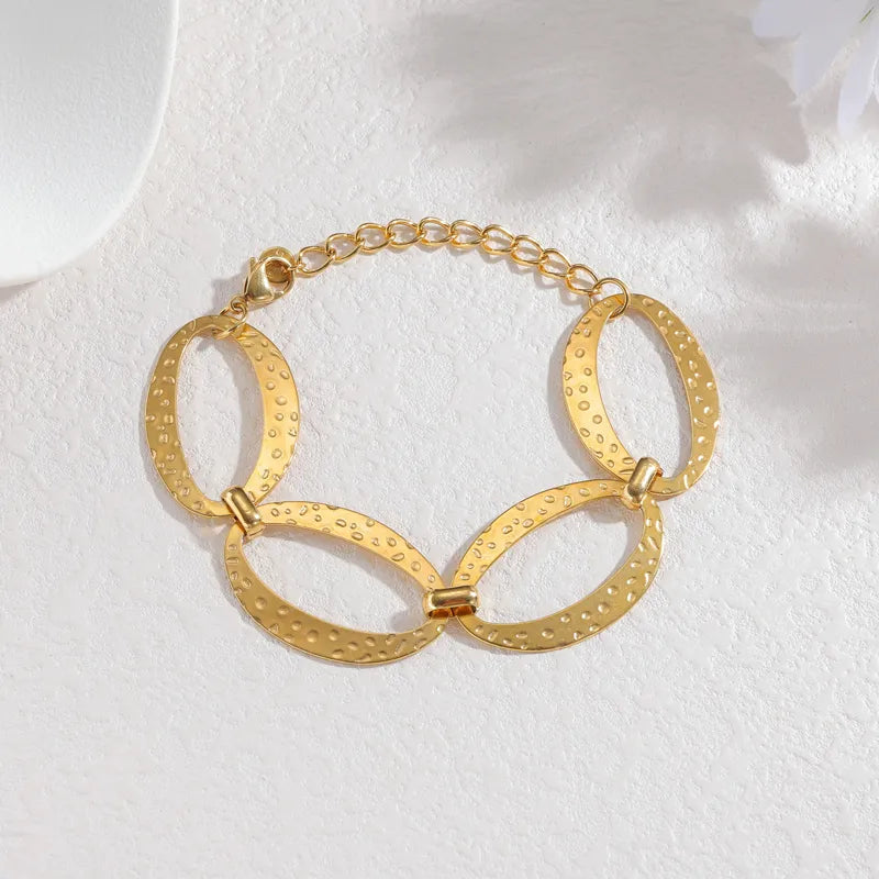 18K Gold Plated Stainless Steel Geometric Bracelet Gold 1.3*1.1cm