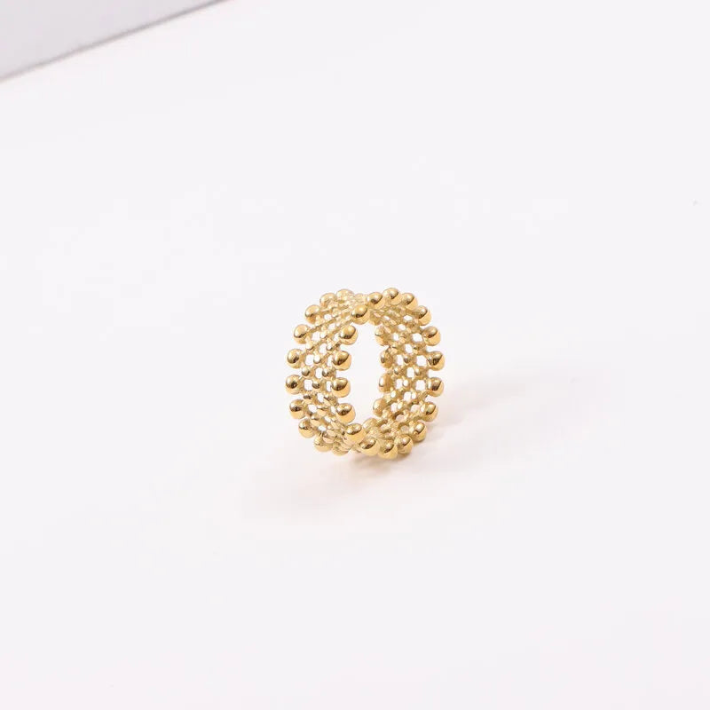 18K Gold Plated Titanium Steel Geometric Ring