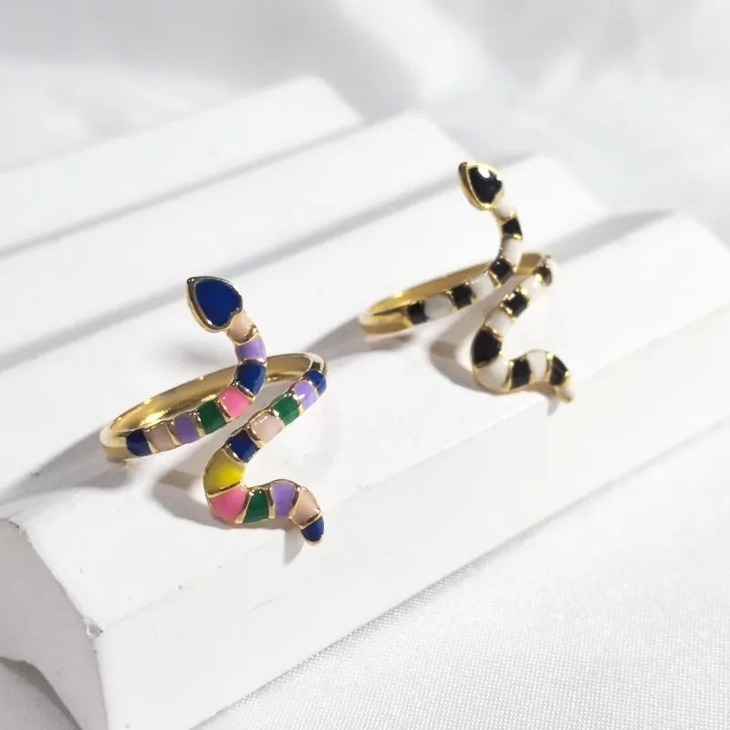 Gold Snake Open Ring in 18K Plated Stainless Steel