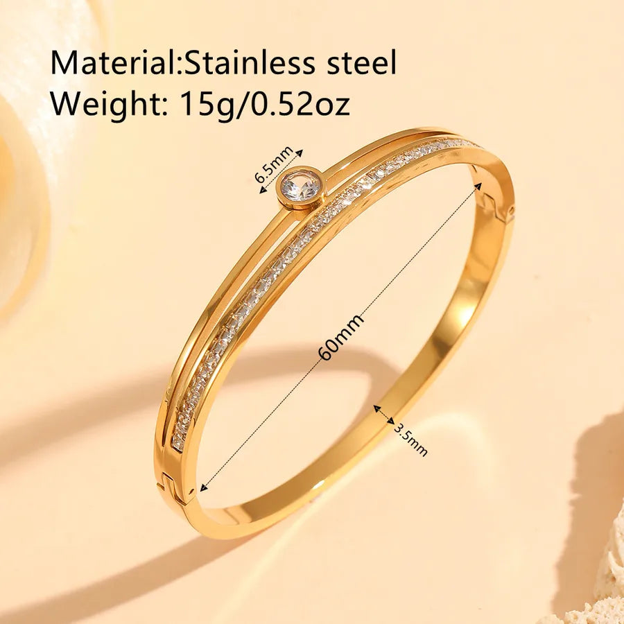 18K Gold PVD Geometric Stainless Steel Bangle