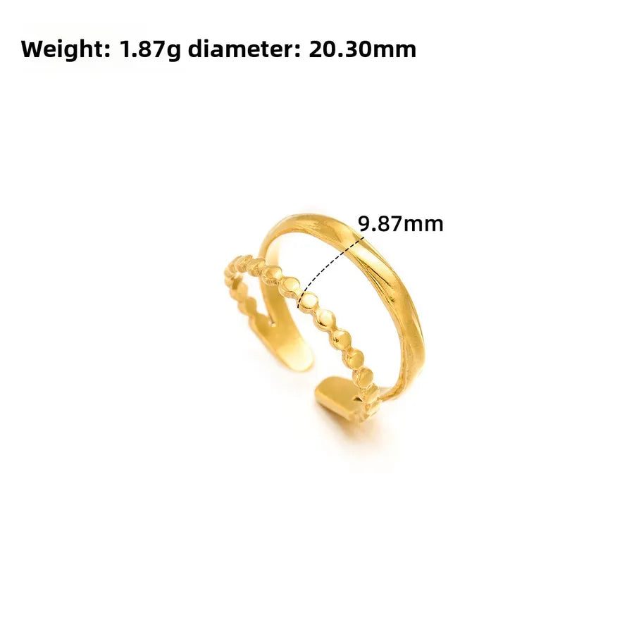 Gold Open Heart Stainless Steel Ring Adjustable Opening J297 Gold