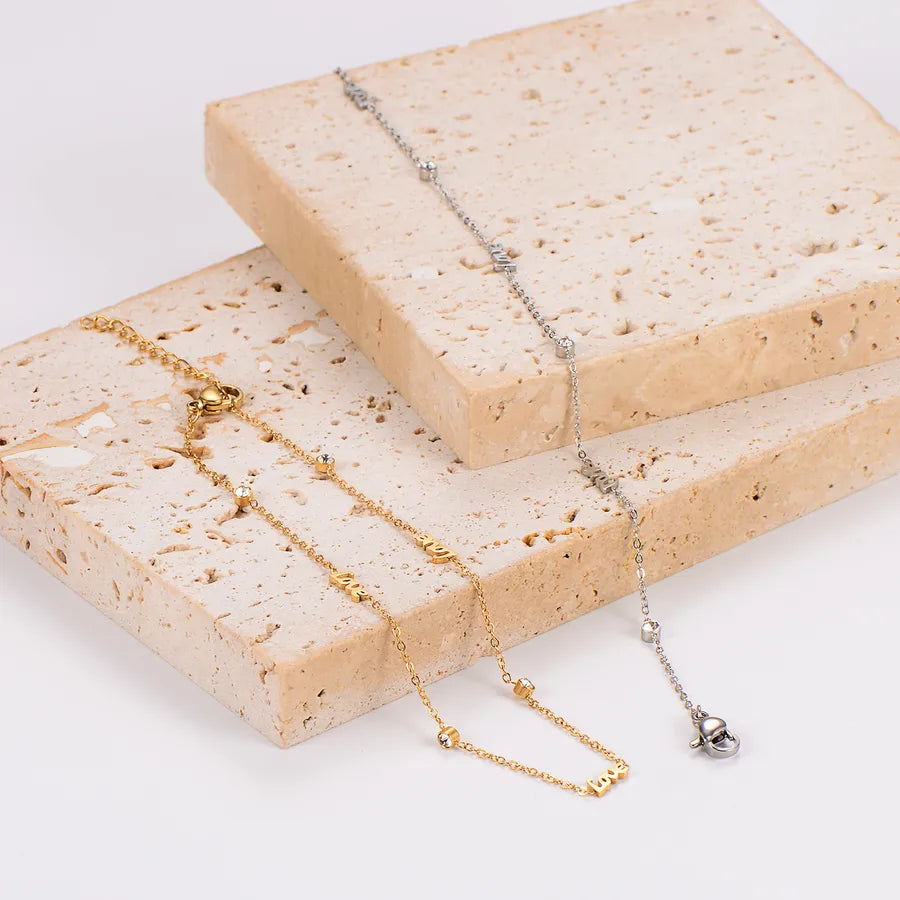 18K Gold-Plated Love Anklet for Women