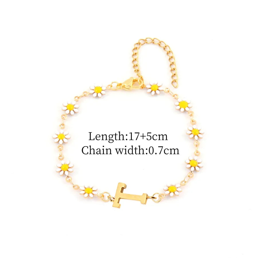 Gold Daisy Chain Bracelet for Women Gold t