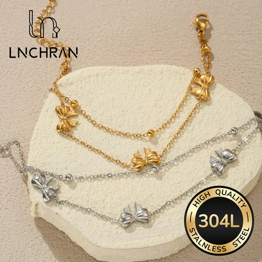 Gold & Silver Bowknot Stainless Steel Bracelet