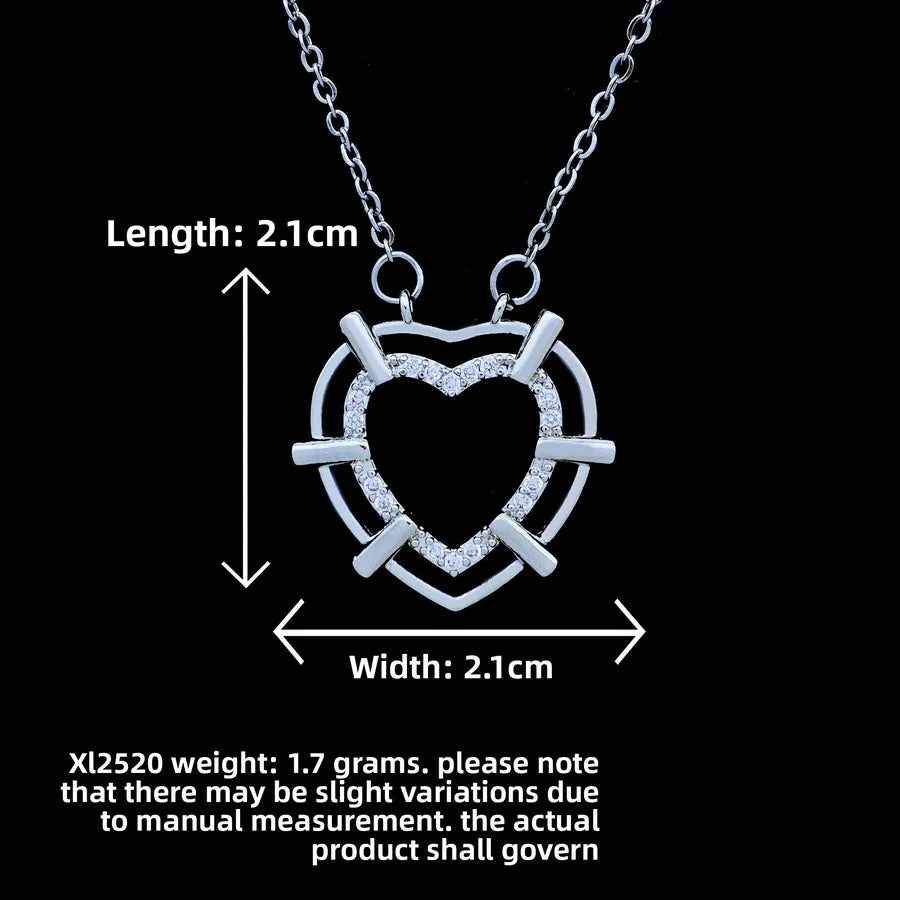 Butterfly & Whale Couple Pendant Necklace XL2520 Double Circle Heart Necklace Silver