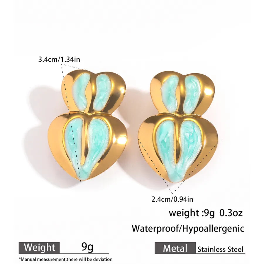 Gold Plated Titanium Steel Drop Earrings 4#