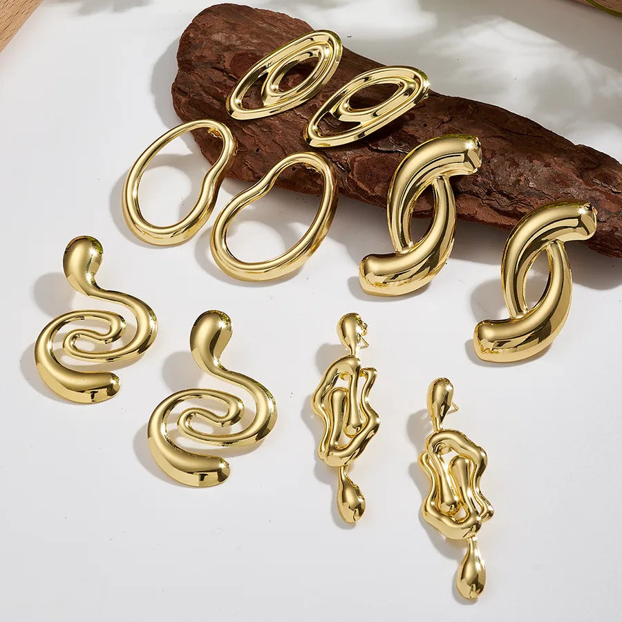 18K Gold PVD Geometric Stainless Steel Earrings