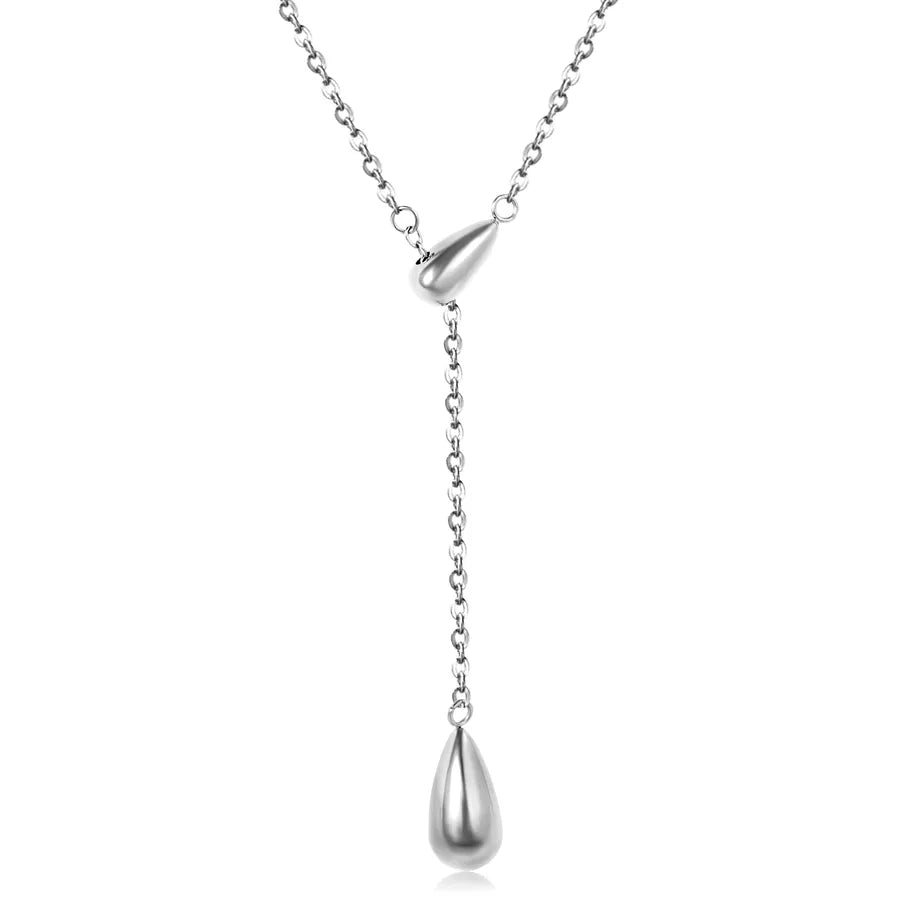 Stainless Steel Waterdrop Pendant Necklace